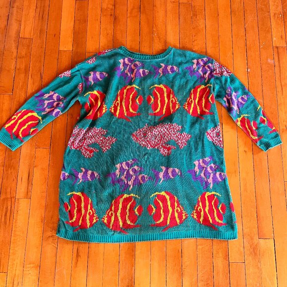 Betsey Johnson Dresses & Skirts - Betsey Johnson Punk Label 80s Vintage Fish Knit Crewneck Sweater Dress